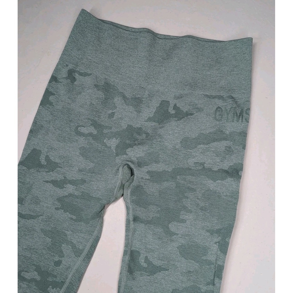 Gymshark Women's Medium Green Blue Camo Fitness Workout Athletic Leggings